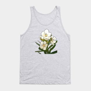 White Oleander Black Outline Art Case Tank Top